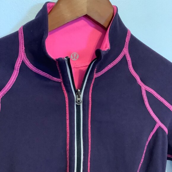 Lululemon Run Switch Back 1/2 Zip Reversible Pullover Pink/Navy Women No Tag 4?? - Picture 8 of 9
